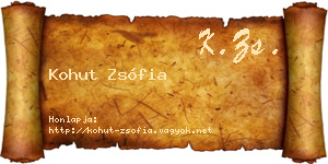 Kohut Zsófia névjegykártya